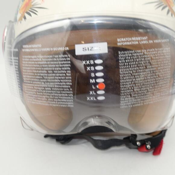 NEW Pretoee 3/4 Open Face  Helmet LARGE Retro Vintage Floral  Helmet  READ - Picture 2 of 13